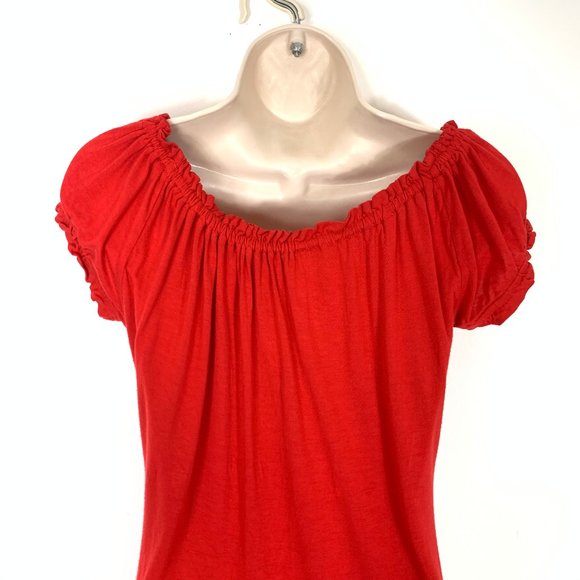 3/$25 Smart Set Red Ruffled Top Summer Shirt S - Picture 6 of 10